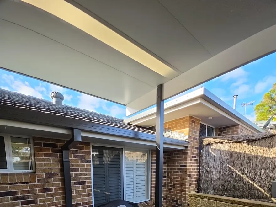 A new downpipe and gutter on a home in the Byron region
