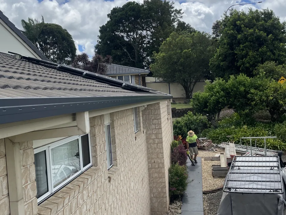 A roof being cleaned and restored on a Northern Rivers home